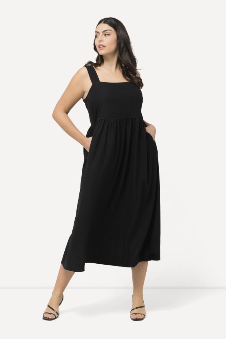 Plus size veliki brojevi Haljina Midi s naramenicama za punije
