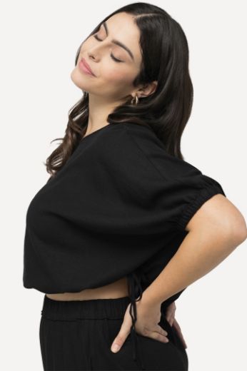 Plus size veliki brojevi Bluza kraći model na vezanje za punije