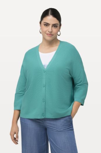 Plus size veliki brojevi Kardigan kraćeg kroja s 3/4 rukavima za punije