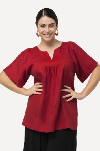 Plus size veliki brojevi Bluza kratkih rukava V izreza za punije