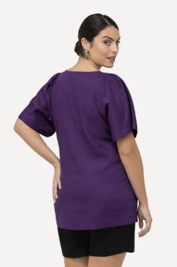 Plus size veliki brojevi Bluza kratkih rukava V izreza za punije