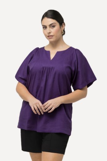 Plus size veliki brojevi Bluza kratkih rukava V izreza za punije