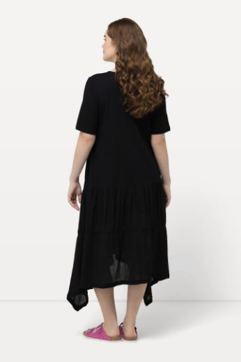 Plus size veliki brojevi Haljina kratkih rukava asimetrična za punije