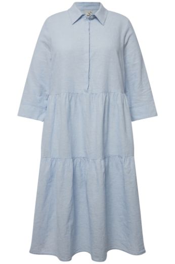 Plus size veliki brojevi Haljina lanena 3/4 rukavi za punije