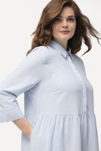 Plus size veliki brojevi Haljina lanena 3/4 rukavi za punije