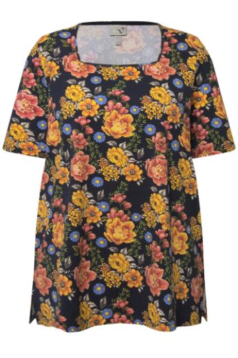 Plus size veliki brojevi Majica kratkih rukava cvjetnog printa za punije