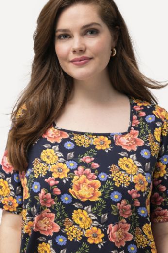 Plus size veliki brojevi Majica kratkih rukava cvjetnog printa za punije