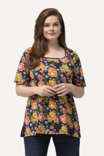 Plus size veliki brojevi Majica kratkih rukava cvjetnog printa za punije
