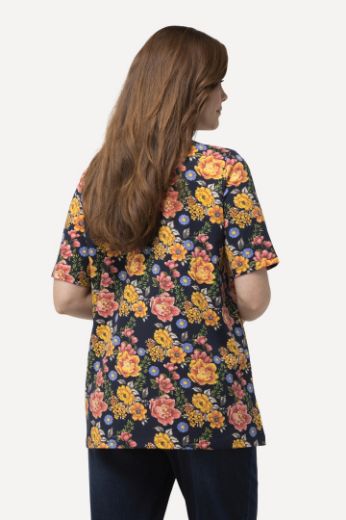 Plus size veliki brojevi Majica kratkih rukava cvjetnog printa za punije