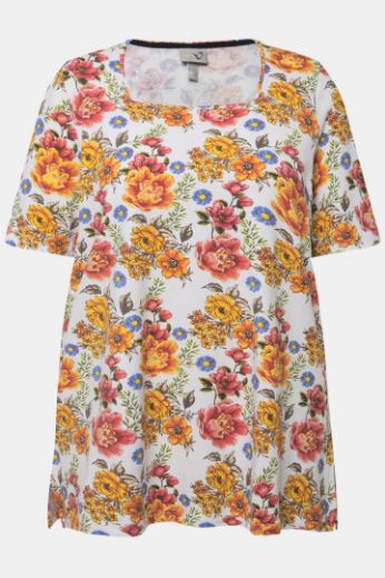 Plus size veliki brojevi Majica kratkih rukava cvjetnog printa za punije