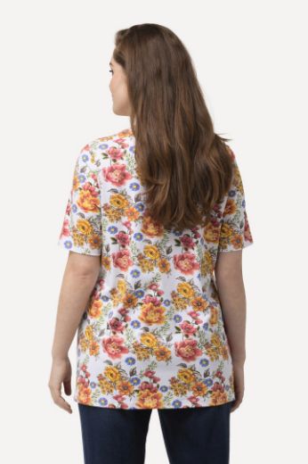 Plus size veliki brojevi Majica kratkih rukava cvjetnog printa za punije