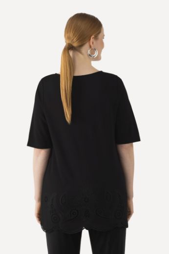 Plus size veliki brojevi Majica kratkih rukava s ukrasnim vezom za punije
