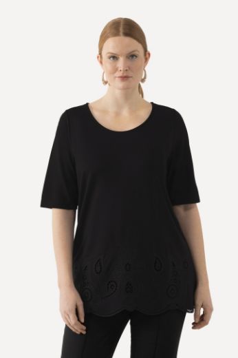Plus size veliki brojevi Majica kratkih rukava s ukrasnim vezom za punije