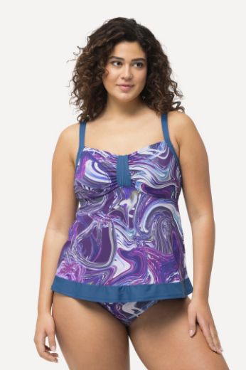 Plus size veliki brojevi Kupaći kostim Tankini s motivom mramora za punije
