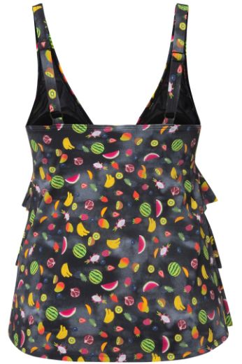 Plus size veliki brojevi Kupaći kostim Tankini s volanima i printom voća za punije