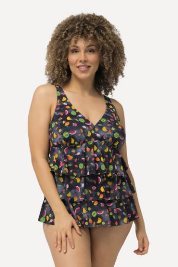 Plus size veliki brojevi Kupaći kostim Tankini s volanima i printom voća za punije