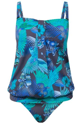 Plus size veliki brojevi Kupaći kostim Tankini s printom ptica za punije