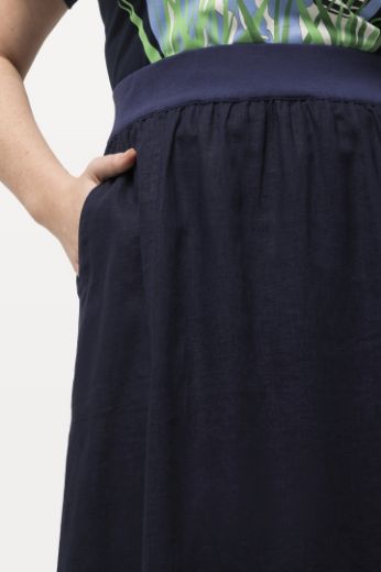 Plus size veliki brojevi Suknja lanena s elastičnim pojasom za punije