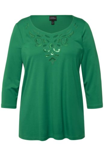 Plus size veliki brojevi Majica 3/4 rukavi s ukrasnim vezom za punije