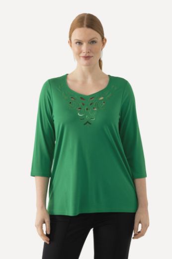 Plus size veliki brojevi Majica 3/4 rukavi s ukrasnim vezom za punije