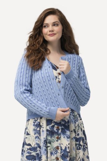 Plus size veliki brojevi Kardigan dugih rukava kraćeg kroja za punije
