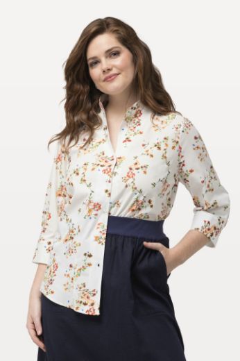 Plus size veliki brojevi Bluza povišenog ovratnika cvjetnog printa za punije