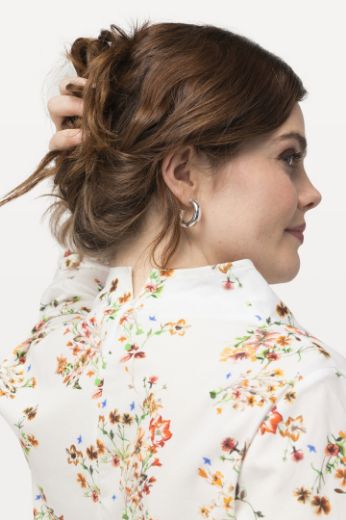 Plus size veliki brojevi Bluza povišenog ovratnika cvjetnog printa za punije