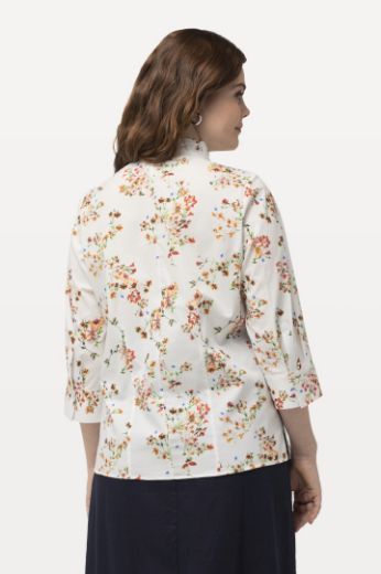 Plus size veliki brojevi Bluza povišenog ovratnika cvjetnog printa za punije