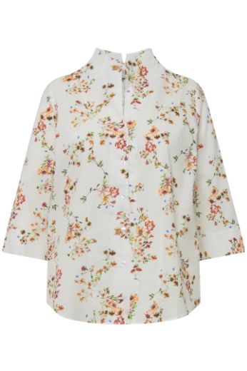 Plus size veliki brojevi Bluza povišenog ovratnika cvjetnog printa za punije