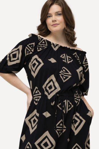 Plus size veliki brojevi Haljina kratkih rukava s vezanjem u struku za punije