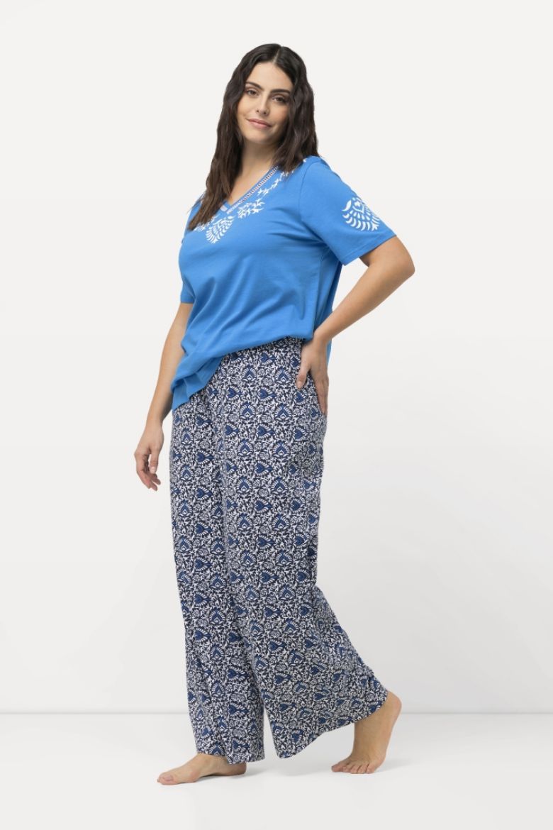 Plus size veliki brojevi Pidžama kratkih rukava s printom za punije