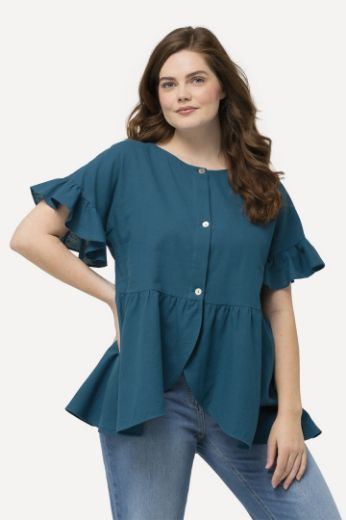 Plus size veliki brojevi Jakna lagana kratkih rukava  s volanima za punije