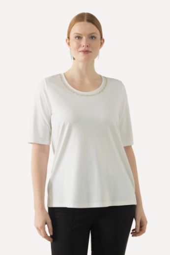 Plus size veliki brojevi Majica kratkih rukava s dekorativnim ovratnikom za punije