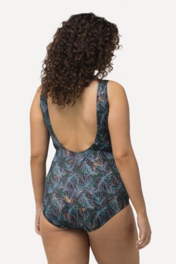 Plus size veliki brojevi Kupaći kostim jednodijelni s printom lišća za punije
