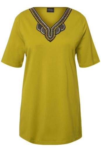 Plus size veliki brojevi Majica kratkih rukava s dekorativnim ovratnikom za punije
