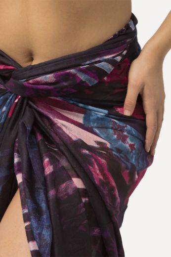 Plus size veliki brojevi Pareo s motivom cvijeća i pruga za punije