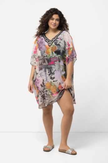 Plus size veliki brojevi Tunika V ovratnika s printom za punije