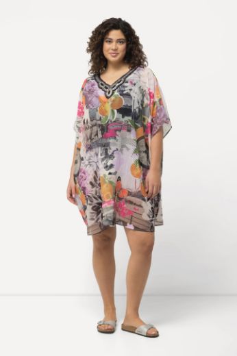 Plus size veliki brojevi Tunika V ovratnika s printom za punije