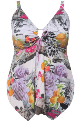 Plus size veliki brojevi Kupaći kostim Tankini s printom voća za punije