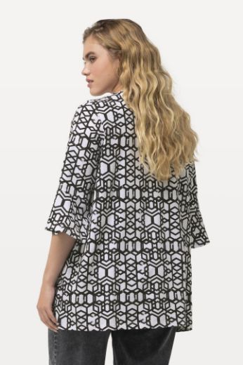 Plus size veliki brojevi Majica 3/4 rukavi geometrijskog printa za punije