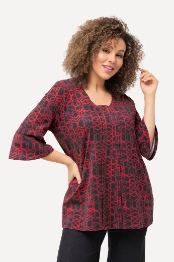 Plus size veliki brojevi Majica 3/4 rukavi geometrijskog printa za punije
