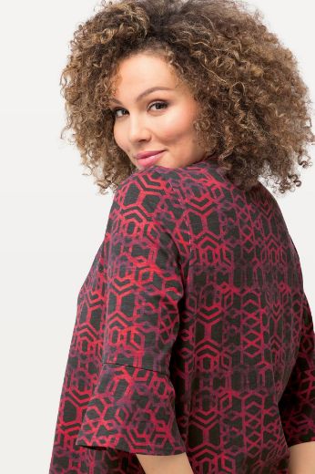 Plus size veliki brojevi Majica 3/4 rukavi geometrijskog printa za punije