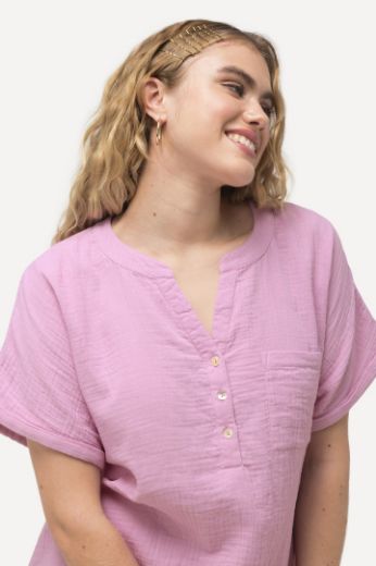 Plus size veliki brojevi Bluza kratkih rukava V izreza za punije
