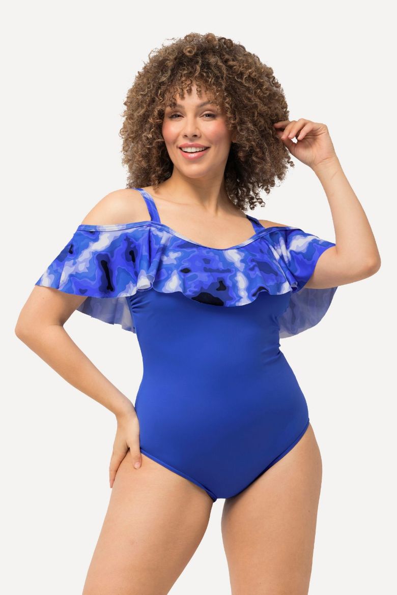 Plus size veliki brojevi Kupaći kostim jednodijelni s volanom za punije