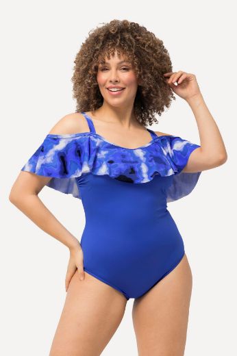 Plus size veliki brojevi Kupaći kostim jednodijelni s volanom za punije