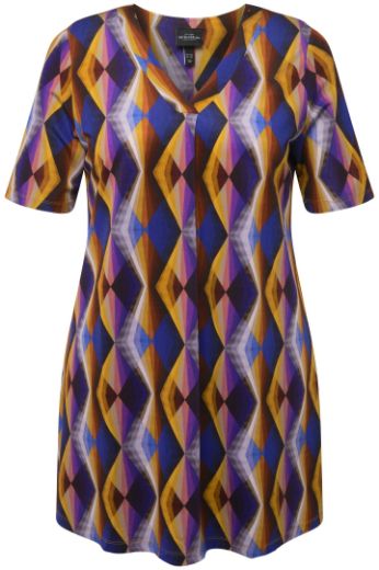 Plus size veliki brojevi Majica Slinky kratkih rukava s geometrijskim printom za punije