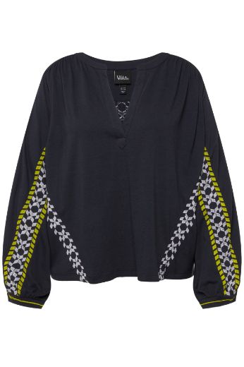 Plus size veliki brojevi Bluza dugih rukava s ukrasnim vezom za punije