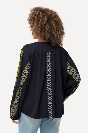 Plus size veliki brojevi Bluza dugih rukava s ukrasnim vezom za punije