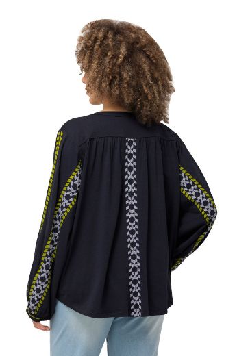 Plus size veliki brojevi Bluza dugih rukava s ukrasnim vezom za punije
