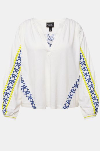 Plus size veliki brojevi Bluza dugih rukava s ukrasnim vezom za punije